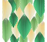LALAGO 18pcs Ventilateur de Papier en Forme de Feuilles, Décorations de Mariage, Décoration de Fête Vert, Feuilles en Papier, Boule Papier de Soie Guirlande pour Fête D'anniversaire, Bébé Baptême
