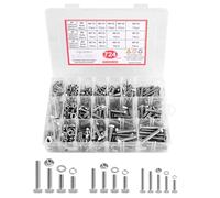 LALAGO 724 Pcs M4 M5 M6 Boulons et écrous Rondelles Assortiment Kit, 304 Inox Élastique Vis à Tête Hexagonale, Coffrets Boulons et écrous pour accessoires de fixation, bricolage