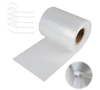 LALAGO 75M Tuyau de Gouttière Rouleau Transparent pour Tuyaux d'écoulement Ø125mm en Film PE, Tube de Pluie Gouttière de Rechange Provisorium, Provisoire de Tuyau de Descente avec 5 Serre-Câbles