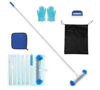 LALAGO Brosse Piscine Ronde avec Manche 210cm, Brosse Nettoyage Piscine, pour Nettoyer Le Fond et Les parois et sols sans Effort (Set C)