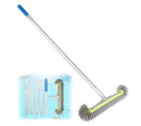 LALAGO Brosse Piscine Ronde, Tête de Brosse de Piscine avec Perche Amovible, avec Les Poils Hémisphériques, Brosses à Récurer pour Mur et Carrelage, Brosses pour Salles (avec Perche)