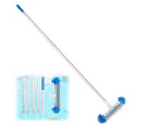 LALAGO Brosse Piscine Ronde, Tête de Brosse de Piscine avec Perche Amovible, avec Les Poils Hémisphériques, Brosses à Récurer pour Mur et Carrelage, Brosses pour Salles de Bains, Jardins