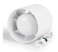 lalago Extracteur D'air 100 mm, Ventilateur de Gaine 34dB Silencieux Blanc, Extracteur Air D'air Salle de Bain 130 m³/h, ventilateur de Conduit pour WC, Cuisine, Serre, Tente de Culture, Garage