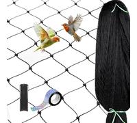 LALAGO Filet Anti Oiseaux 7,5m x 7,5m Mailles de 2,5cm x 2,5cm | Filet Poules Voliere de Protection, Polyvalente Filet Anti Pigeon pour Volière, Poulailler, Potager et Arbres Fruitiers