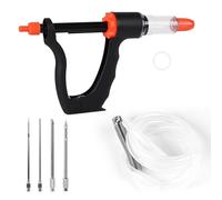lalago Seringue Alimentaire Semi-Automatique, Seringue Viande avec Kit Aiguilles et Tuyau, avec 3 Quantités D'injection, Injecteur de Marinade pour Barbecue, Bœuf, Poulet, Bacon (Set A)
