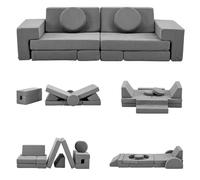 LALAHO Canapé de jeu pour enfants en velours côtelé, pliable, blocs de | Canapé en mousse pour enfants et fauteuil pour enfants, polyvalent, à construire soi-même, pour salle de jeux