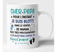 Lalasol Mug Futur Papa - Tasse Futur Papa Idée Cadeau Annonce de Grossesse Homme Enceinte Naissance Bébé Fête Des Pères Noël Anniversaire