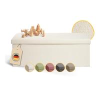 Laleni Coffre de Rangement Solide - Pouf Coffre Rangementt 110x38x38 cm - Banc Coffre Rangementt - Tabouret Rangementt - Storage Ottoman Teddy - Coffre Rangementt pour Enfants en Teddy Beige