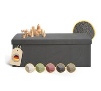Laleni Coffre de Rangement Solide - Pouf Coffre Rangementt 110x38x38 cm - Banc Coffre Rangementt - Tabouret Rangementt - Storage Ottoman Teddy - Coffre Rangementt pour Enfants - Teddy Anthracite