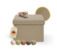 Laleni Coffre de Rangement Solide - Pouf Coffre Rangementt 41x31x31 cm - Banc Coffre Rangementt - Tabouret Rangementt - Storage Ottoman Teddy - Coffre Rangementt pour Enfants en Teddy Taupe