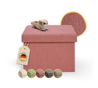 Laleni Coffre de Rangement Solide - Pouf Coffre Rangementt 41x31x31 cm - Banc Coffre Rangementt - Tabouret Rangementt - Storage Ottoman Teddy - Coffre Rangementt pour Enfants en Teddy Corail
