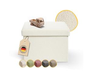 Laleni Coffre de Rangement Solide - Pouf Coffre Rangementt 41x31x31 cm - Banc Coffre Rangementt - Tabouret Rangementt - Storage Ottoman Teddy - Coffre Rangementt pour Enfants en Teddy Beige