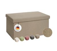 Laleni Coffre de Rangement Solide - Pouf Coffre Rangementt 76x38x38 cm - Banc Coffre Rangementt - Tabouret Rangementt - Storage Ottoman Teddy - Coffre Rangementt pour Enfants en Teddy Taupe