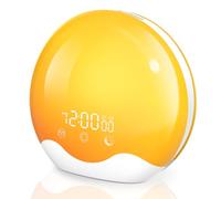 Laliled Réveil avec lumière,Reveil Lumineux Simulateur d'aube,Sunset Lamp Écran tactile Réveil lumineux double face Pour les traverses lourdes,Double alerte &snooze,Veilleuse 12 couleurs, radio FM