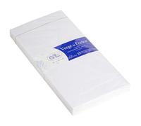 Lalo 22750L - Un paquet de 25 enveloppes doublées gommées 11x22 cm, Vergé de France, Extra-blanc