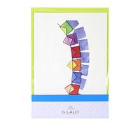 Lalo 60803L - Un sachet de correspondance fantaisie comprenant une carte double 10,7x15,2 cm et une enveloppe doublée 11,4x16,2 cm, Farandole d'enveloppes