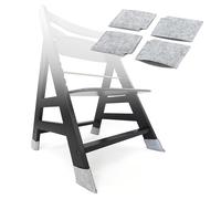 LaLoona Lot de 4 x Protection Pieds Chaise Haute Bébé en Feutre - Gris