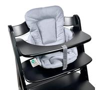LaLoona Reducteur Chaise Haute pour Chaise Haute hauck Alpha et Beta - Gris | Coussin assise bébé avec revêtement enduit facile à essuyer, certifié OEKO-TEX Standard 100, lavable en machine