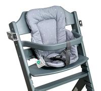 LaLoona Réducteur Chaise Haute Universel Lavable en Machine - Gris à Motifs | Compatible avec Tripp Trapp, Ikea Antilop, coussin chaise haute bébé en coton OEKO-TEX, assise bébé agréable pour la peau