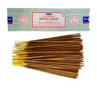 LAMARE Bâtons d'encens Satya White Sage - 1 Paquet de 100 g (80-90 bâtons) - Aromathérapie - Méditation - Yoga - Packaging EcoFriendly
