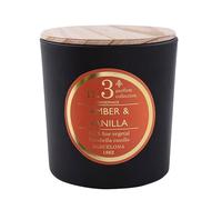 Lamare - Bougie parfumée Numbers - Bougie 100% végétale - Pot en verre et couvercle en bois - CERABELLA (Amber & Vanilla, 10X10 CM)