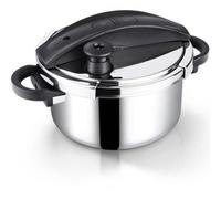 LAMART LTDSD4 Autocuiseur 4l PRESSION, en acier inoxydable 18/10 et plastique très résistant, couleur acier inoxydable/noir