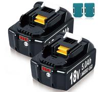 Lambluefly 2 x 18V 5Ah/5000mAh Batterie de Remplacement & 2 Support Batterie, Indicateur LED, Compatible avec Divers Outils électriques 18V