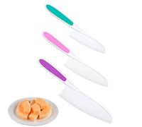 Lambo 3 Couteau De Cuisine en Nylon pour Tout-Petits, Couteaux Cuisine en Nylon, Couteaux De Cuisine pour Enfant, Couteau pour Tout-Petits Couteaux pour Enfant pour Une Vraie Cuisine Et Couper