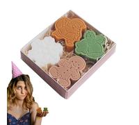 Lambo 4 Bougies Parfumées Noël, Bougie Parfumée Ensemble Cadeau, Flocon De Neige Bonhomme De Paines D'épices du Père Noël, Bougie Parfumées, Bougie Décorative Parfumée De Noël