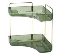 Lambo Étagère d'angle moderne à 2 niveaux - Étagère de rangement pour salle de bain, lavabo, plan de travail, lavabo, armoire, pour maquillage et accessoires de douche