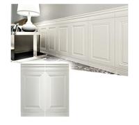 Lambris PVC Mural Panneaux muraux 3D en PVC, panneaux muraux prédécoupés pour décoration murale intérieure, panneaux de lambris préfabriqués à décoller et coller, panneau mural décoratif(5PCS-White)