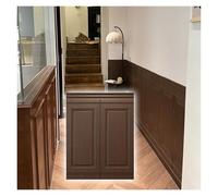 Lambris PVC Mural Panneaux muraux 3D en PVC, panneaux muraux prédécoupés pour décoration murale intérieure, panneaux de lambris préfabriqués à décoller et coller, panneau mural décoratif(5PCS-Brown)