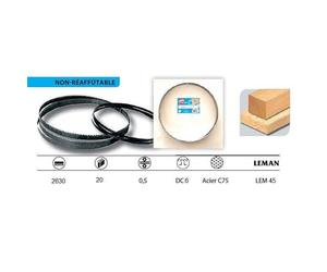 Lame 2630mm bois pour scie à ruban Acier C75 DC6 LEMAN LEM45