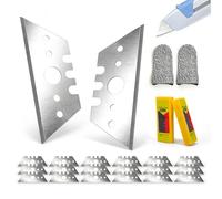 Lame Cutter Trapeze pour Cutter - 20 Lames Trapézoïdales 52 x 19 x 0,6 mm avec Boîte de Rangement et 2 Doigts de Protection, Lames de Rechange Universelles pour Couteaux de Bricolage et Sécurité