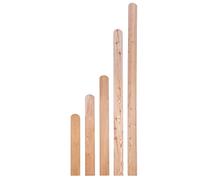 Lame de clôture haut de gamme type A en bois de mélèze 20x95 mm, hauteur 150 cm Mélèze de Sibérie arrondi en haut