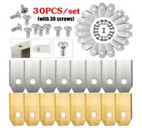 Lame de coupe de tondeuse à gazon en acier inoxydable, 18/30 pièces, avec Kit de vis de remplacement pour Husqvarna Automower/Gardena, pièce de tondeuse à gazon robotisée 30pcs Silver