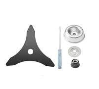 Lame de débroussailleuse 3 dents 250 mm en acier pour Stihl avec kit de | Lot de trois lames revêtues noires pour mandrins et épaisses avec tournevis et matériel de montage