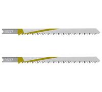 wolfcraft 3537000 Lot de 2 Lames de scie sauteuse HCS queue en U/dentée 90 mm