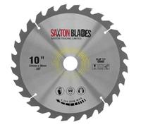 Lame de scie circulaire à dents plates TCT Saxton 250 mm x 28 dents x alésage 30 mm + bagues compatible avec Bosch, Makita, etc.