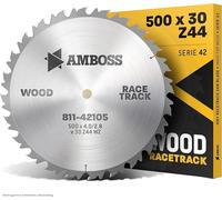 Lame de scie circulaire Amboss HM - Ø 500 mm x 4 mm x 30 mm / denture alternative (44 dents) | pour coupes grossières et rapides - bois de chauffage et matériaux en bois
