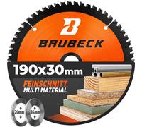 Lame de scie circulaire de 190 mm x 30 mm, à denture fine, pour découper le bois et le métal - Lame de scie circulaire en carbure de tungstène (TCT)