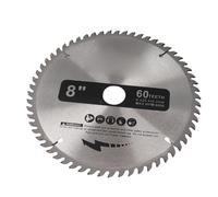 Lame de scie circulaire de 200 mm avec 60 dents en carbure de tungstène pour couper le bois, l'aluminium, le fer et le cuivre - Comprend un anneau de réduction - Construction en