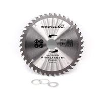 Lame de scie circulaire en métal dur pour bois, scie radiale, scie à onglet 190 x 30 mm, 40 dents dentées + 3 bagues de réduction à 24,4 mm, 20 mm et 16 mm