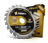 Lame de scie circulaire HM - 170 x 30 mm - 24 dents alternées - Pour bois Lame de scie AMBOSS WERKZEUGE® 170 mm + bague de réduction 20 à 30 mm. 170 x 30, 170 x 20 comp. Pour Bosch GKS 55 ELU MH 155