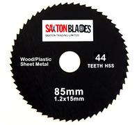 Lame de scie circulaire HSS Saxton GPB8544T 85 mm x 44 dents compatible avec Worx Worxsaw Bosch Makita Ryobi