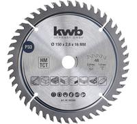 lame de scie circulaire kwb 150 x 16 mm - Coupe très fine - Pour plans de travail, bois et panneaux revêtus - A pastilles de carbure de tungstène