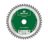 Lame de scie circulaire METAK HM - 165 x 20 mm - 48 dents - Pour aluminium - Multi-matériaux - 165mm/48 dents - Idéale pour bois, stratifié, MDF, plastique et cuivre - Compatible avec Metabo, Bosch et