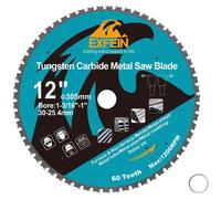 Lame de scie circulaire pour métaux, 30 cm, 60 dents, carbure de tungstène, collet de 30 mm