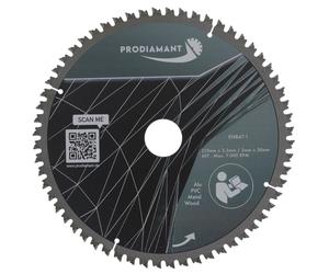Lame de scie circulaire PRODIAMANT 210 mm pour bois, métal et aluminium avec dents HM TCT