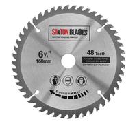 Lame de scie circulaire Saxton TCT pour bois 160 mm x 20 mm x 48 dents compatible avec Festool TS55, Bosch, Makita, etc. - Convient pour les scies de 165 mm